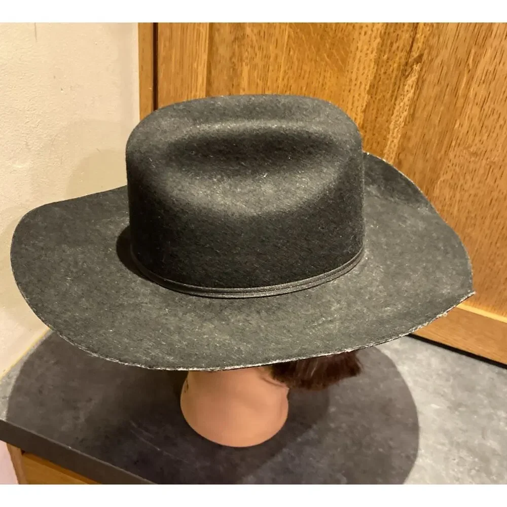 Resistol Youth Black Wool Cowboy Hat One Size Western Rodeo Self Conforming